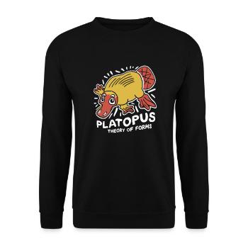 Theory of Forms - Platopus Design - Unisex Pullover - Schwarz - Vorne - Alina (178cm) & Michal (187cm)