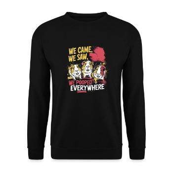 Humour de cochon d’Inde - Caca partout - Sweat-shirt Unisexe - noir - Devant - Alina (178cm) & Michal (187cm)