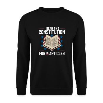 History with humor – For all article readers - Unisex Sweatshirt - black - Front - Alina (178cm) & Michal (187cm)