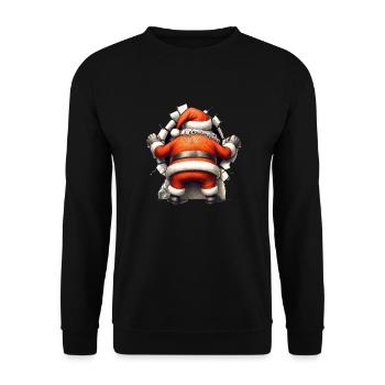 Santa in the hole from behind 3 - Unisex Sweatshirt - black - Front - Alina (178cm) & Michal (187cm)