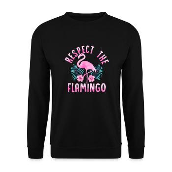 Respect Le Flamant Mignon Oiseau Rose - Sweat-shirt Unisexe - noir - Devant - Alina (178cm) & Michal (187cm)