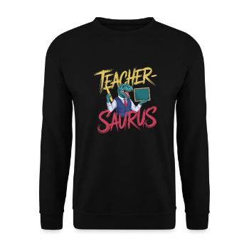 Teacher-saurus 13 - Unisex Pullover - Schwarz - Vorne - Alina (178cm) & Michal (187cm)
