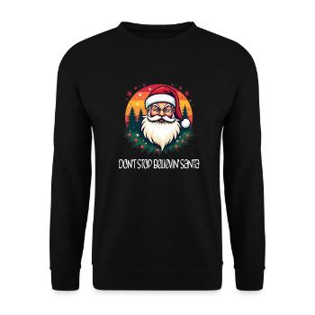 Don't stop believin Santa retro Weihnachtsmann - Unisex Pullover - Schwarz - Vorne - Alina (178cm) & Michal (187cm)