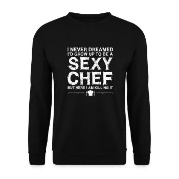 Chef Sexy Cooking - Unisex Sweatshirt - black - Front - Alina (178cm) & Michal (187cm)