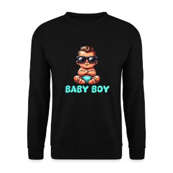 baby boy - Unisex Pullover - Schwarz - Vorne - Alina (178cm) & Michal (187cm)