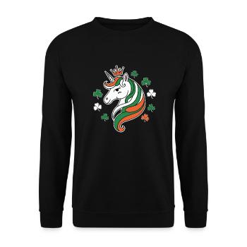 Licorne de la Saint-Patrick - Sweat-shirt Unisexe - noir - Devant - Alina (178cm) & Michal (187cm)