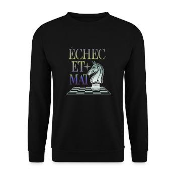 Echec et Mat - Sweat-shirt Unisexe - noir - Devant - Alina (178cm) & Michal (187cm)