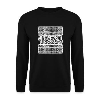 1954 1954 - Sweat-shirt Unisexe - noir - Devant - Alina (178cm) & Michal (187cm)