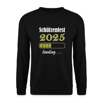 Schützenfest 2025 kann kommen - Unisex Pullover - Schwarz - Vorne - Alina (178cm) & Michal (187cm)