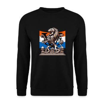 VOC Nederlandse Leeuw - Unisex Sweatshirt - black - Front - Alina (178cm) & Michal (187cm)