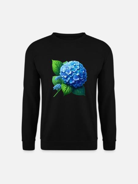 Hydrangea blue - Unisex Sweatshirt - black