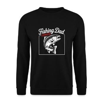 Bester Angelpapa Best Fishing Dad Approved - Unisex Pullover - Schwarz - Vorne - Alina (178cm) & Michal (187cm)