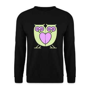 eulen - Unisex Pullover - Schwarz - Vorne - Alina (178cm) & Michal (187cm)