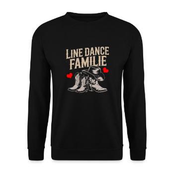 Line Dance Family Dad Mom Kids - Unisex Sweatshirt - black - Front - Alina (178cm) & Michal (187cm)