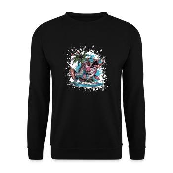 Whale Summer Vacation - Unisex Sweatshirt - black - Front - Alina (178cm) & Michal (187cm)