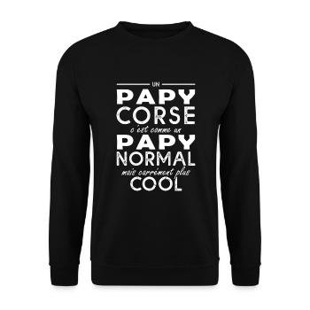Papi corse cadeau papy grand père corse - Sweat-shirt Unisexe - noir - Devant - Alina (178cm) & Michal (187cm)