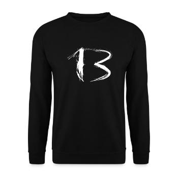 Number 13 Number Favorite Number Design Brush White - Unisex Sweatshirt - black - Front - Alina (178cm) & Michal (187cm)
