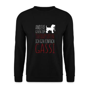 Dog Gassi Therapist - Unisex Sweatshirt - black - Front - Alina (178cm) & Michal (187cm)
