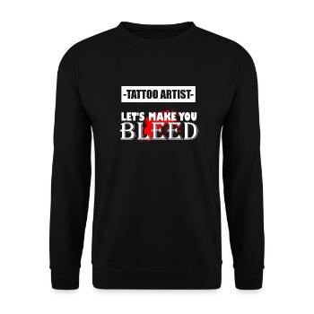 Tatoueur Ink tattoo artist tatoueur Bleed - Sweat-shirt Unisexe - noir - Devant - Alina (178cm) & Michal (187cm)