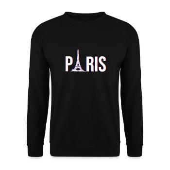 Paris Eiffel Tower - Unisex Sweatshirt - black - Front - Alina (178cm) & Michal (187cm)
