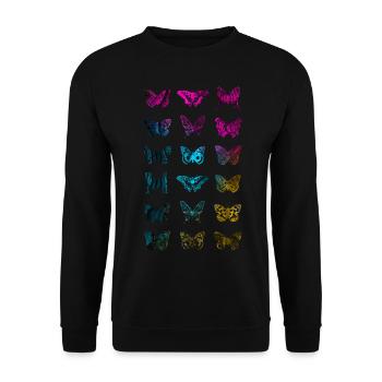 SCHMETTERLING FALTER - Unisex Pullover - Schwarz - Vorne - Alina (178cm) & Michal (187cm)