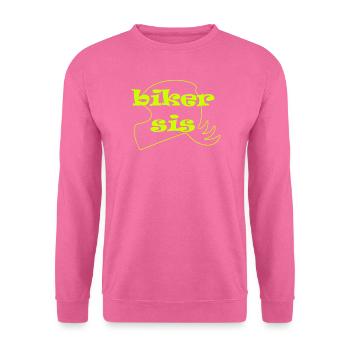 motard sis jaune fluo - Sweat-shirt Unisexe - rose - Devant