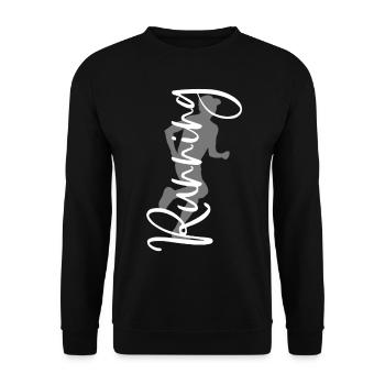 Running Sport Run Fitness Jogging Jogger Runners - Unisex Sweatshirt - black - Front - Alina (178cm) & Michal (187cm)