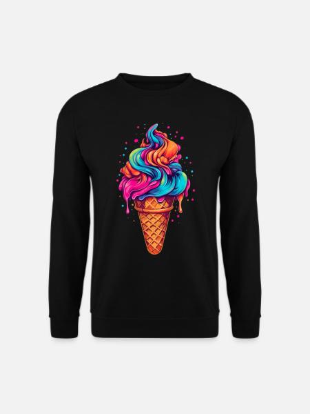 Retro Eiscream Eis Waffeleis für eine Eis - Unisex Pullover - Schwarz
