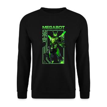 Spielkonsole MegaBot XB-360 – Anime Shirt - Unisex Pullover - Schwarz - Vorne - Alina (178cm) & Michal (187cm)