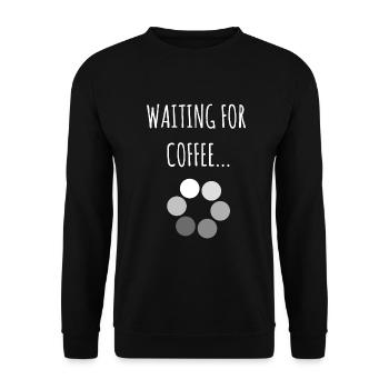 Wating For Coffee - Funny Coffee Quote - Unisex Sweatshirt - black - Front - Alina (178cm) & Michal (187cm)