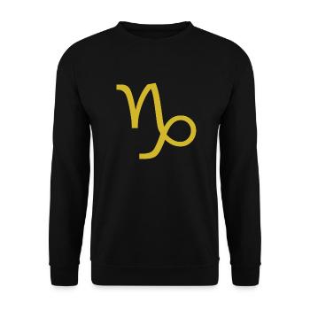 Sternzeichen Steinbock, exklusives T-Shirt Design - Unisex Pullover - Schwarz - Vorne - Alina (178cm) & Michal (187cm)