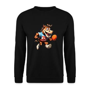 Pferde Rugby - Unisex Pullover - Schwarz - Vorne - Alina (178cm) & Michal (187cm)