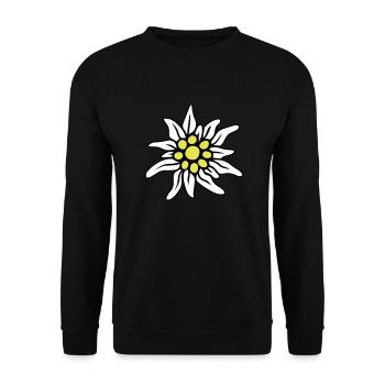 EDELWEISS BLOSSOM - Unisex Sweatshirt - black - Front - Alina (178cm) & Michal (187cm)