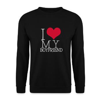 i love my boy - Unisex Pullover - Schwarz - Vorne - Alina (178cm) & Michal (187cm)