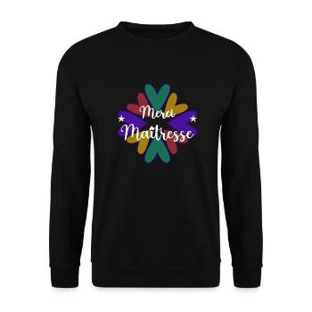 MAÎTRESSE. MAITRE. MERCI. MERCI MAÎTRESSE. ECOLE - Sweat-shirt Unisexe - noir - Devant - Alina (178cm) & Michal (187cm)