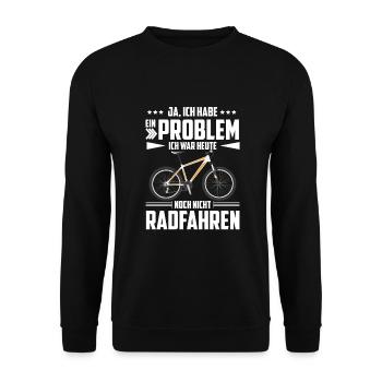 Ich war heute noch nicht Radfahren Geschenkidee - Unisex Pullover - Schwarz - Vorne - Alina (178cm) & Michal (187cm)