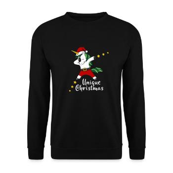 unique christmas Christmas unicorn unicorn dab - Unisex Sweatshirt - black - Front - Alina (178cm) & Michal (187cm)
