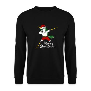 Joyeux Noël Licorne dabing - Sweat-shirt Unisexe - noir - Devant - Alina (178cm) & Michal (187cm)