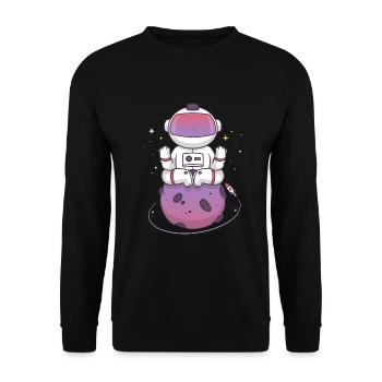 Space Yoga - Sweat-shirt Unisexe - noir - Devant - Alina (178cm) & Michal (187cm)