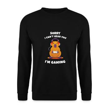 Capybara Gamer - Unisex Sweatshirt - black - Front - Alina (178cm) & Michal (187cm)