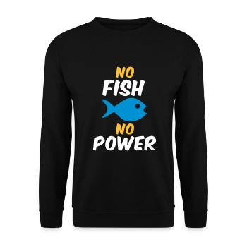No fish no power - Unisex Sweatshirt - black - Front - Alina (178cm) & Michal (187cm)