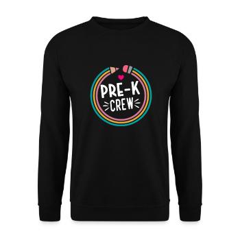 Pre k Crew Happy First Day of School Preschool - Unisex Sweatshirt - black - Front - Alina (178cm) & Michal (187cm)