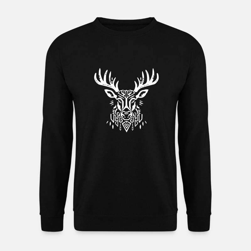 Deer's Head : Ethnic Antlers - Unisex Sweatshirt - black
