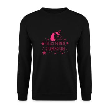 Sternenstaub - Einhorn - Unisex Pullover - Schwarz - Vorne - Alina (178cm) & Michal (187cm)