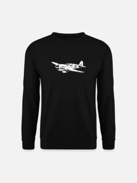 Fighter plane / warplane Warhawk 02_weiß - Unisex Sweatshirt - black