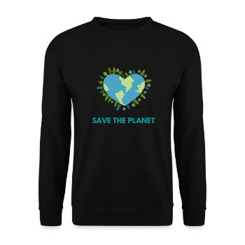 Save The Planet! - Unisex Pullover - Schwarz - Vorne - Alina (178cm) & Michal (187cm)