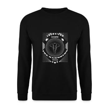 J’ai survécu là où les mammonths se sont figés - Sweat-shirt Unisexe - noir - Devant - Alina (178cm) & Michal (187cm)