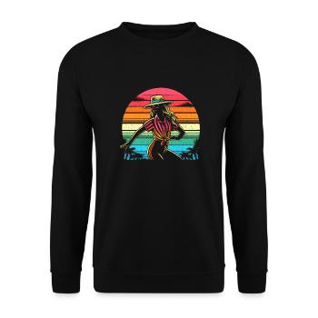 Rétro Vintage danseuse - cadeau danseurs - Sweat-shirt Unisexe - noir - Devant - Alina (178cm) & Michal (187cm)