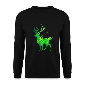 Silhouette de cerf vert - Sweat-shirt Unisexe - noir - Devant - Alina (178cm) & Michal (187cm)