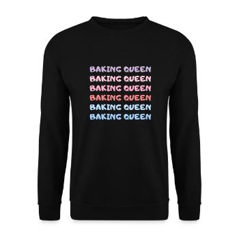 Baking Queen Funny Baking Saying - Unisex Sweatshirt - black - Front - Alina (178cm) & Michal (187cm)
